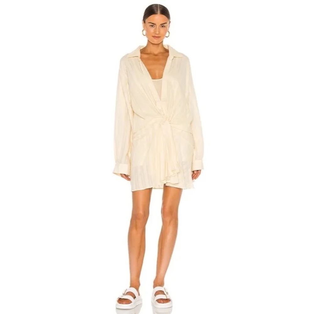 Free People Tara Twist Mini Dress in Vanilla Cake